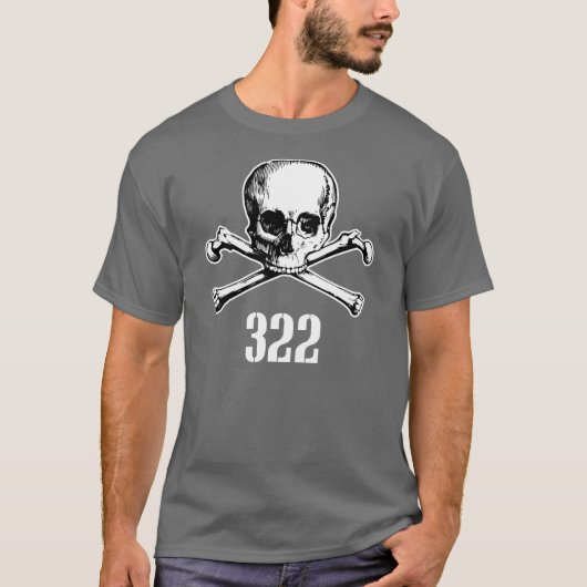 スカルおよび骨322 Tシャツ (正面)
