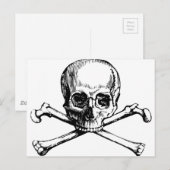 スカルおよび骨 ポストカード (正面/裏面)