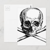 スカルおよび骨 ポストカード (正面/裏面)