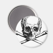スカルおよび骨 マグネット (正面/裏面)