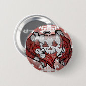 スカルおよび骨 缶バッジ (正面&裏面)