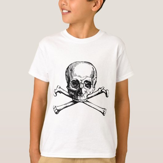 スカルおよび骨 Tシャツ (正面)
