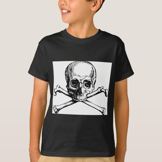 スカルおよび骨 Tシャツ (正面)
