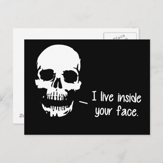 スカルがあなたの顔の中に住む ポストカード (正面/裏面)