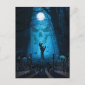 スカルが怖いハッピーハローウィン ポストカード (正面)