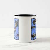 スカルこうもりの時間 – ポップ・アートのゴシック悪夢超現実的 ツートーンマグカップ (中央)