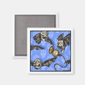 スカルこうもりの時間 – ポップ・アートのゴシック悪夢超現実的 マグネット (正面/裏面)