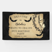 スカルこうもりの死に彼女の20歳の誕生日パーティー 横断幕 (横)