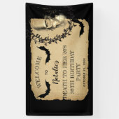 スカルこうもりの死に彼女の20歳の誕生日パーティー 横断幕 (縦)