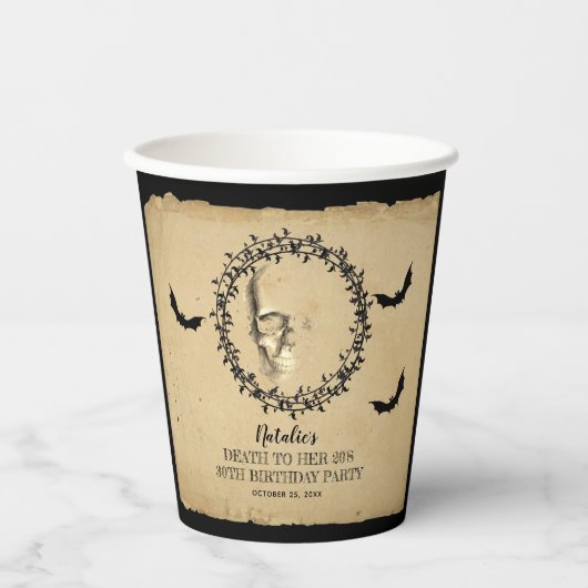 スカルこうもりの死に彼女の20歳の誕生日パーティー 紙コップ (正面)