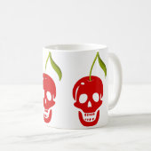 スカルさくらんぼ骨格ハロウィンゴシック コーヒーマグカップ (正面右)