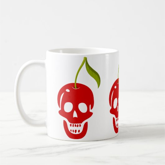 スカルさくらんぼ骨格ハロウィンゴシック コーヒーマグカップ (左)
