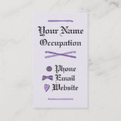 スカルとかぎ針（紫の背景） 名刺 (裏面)