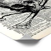 スカルとこうもりハロウィーン辞書アートプリント ポスター (角)