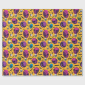 スカルとこうもりハロウィーン ラッピングペーパー (フラット)