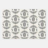 スカルとこうもり ラッピングペーパーシート (正面)