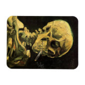 スカルとたばこの燃える作品:ヴィンセント・ヴァン・ゴッホ マグネット (横)