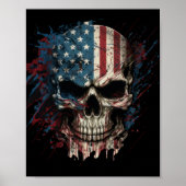 スカルとアメリカの国旗を掲げた ポスター (正面)