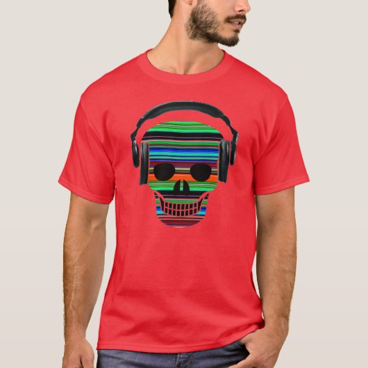 スカルとイヤホン – - Tシャツ (正面)