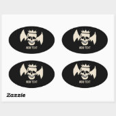 スカルとウィング、文字の追加、 楕円形シール (シート)