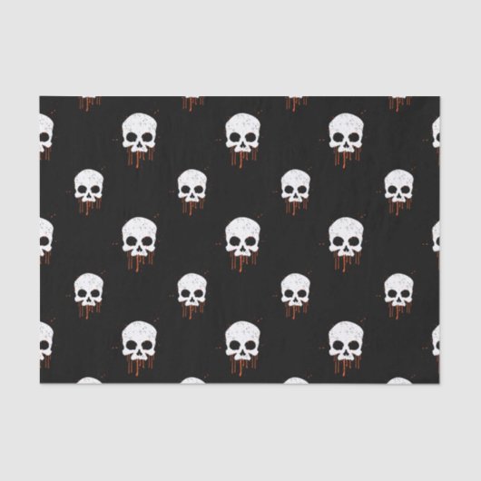 スカルとオレンジドリップスティッシュペーパー 薄葉紙 (正面)