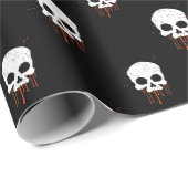 スカルとオレンジドリップラッピング紙 ラッピングペーパー (ロールコーナー)