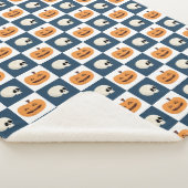 スカルとカボチャのチェック シェルパブランケット (3/4)