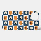 スカルとカボチャのチェック Case-Mate iPhoneケース (裏面 (横))