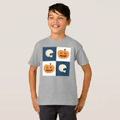 スカルとカボチャのチェック Tシャツ (正面フル)