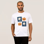 スカルとカボチャのチェック Tシャツ (正面フル)