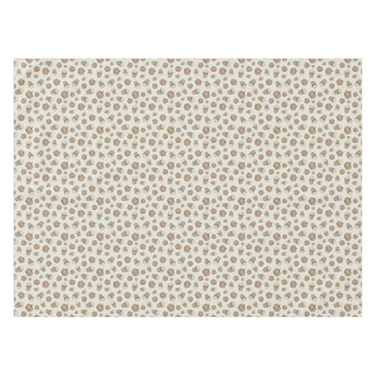 スカルとカボチャのハロウィーンパターン テーブルクロス (正面(横))