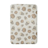 スカルとカボチャのハロウィーンパターン バスマット (正面縦)