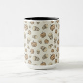 スカルとカボチャのハロウィーンパターン マグカップ (中央)