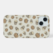 スカルとカボチャのハロウィーンパターン iPhone 15ケース (裏面横)