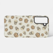 スカルとカボチャのハロウィーンパターン SAMSUNG GALAXYケース (裏面横)