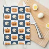 スカルとカボチャ キッチンタオル (四つ折り)