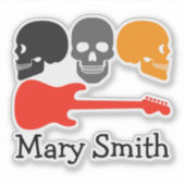 スカルとギター シール (正面)