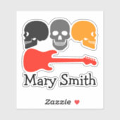 スカルとギター シール (シート)