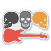 スカルとギター シール (正面)