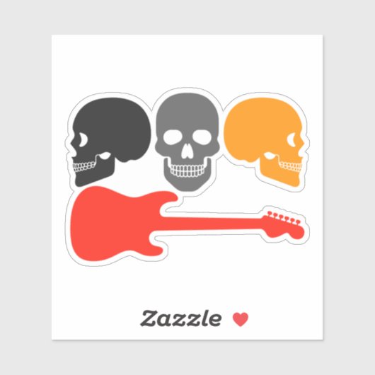 スカルとギター シール (シート)
