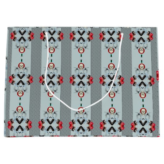 スカルとクモの抱き枕 ラージペーパーバッグ (正面)