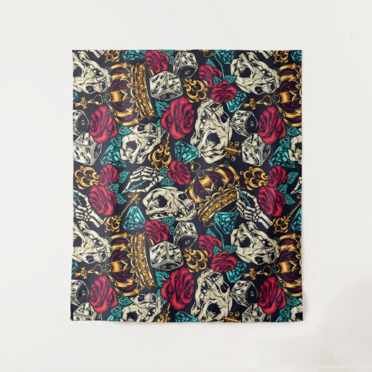 スカルとクラウン タペストリー (正面)