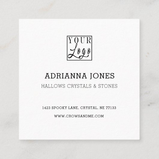 スカルとクロウありがとうロゴ スクエア名刺 (裏面)