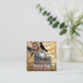 スカルとクロウありがとうロゴ スクエア名刺 (スタンド正面)