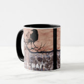 スカルとクロウの恐怖パーソナライズされた マグカップ (正面左)