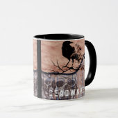 スカルとクロウの恐怖パーソナライズされた マグカップ (正面右)