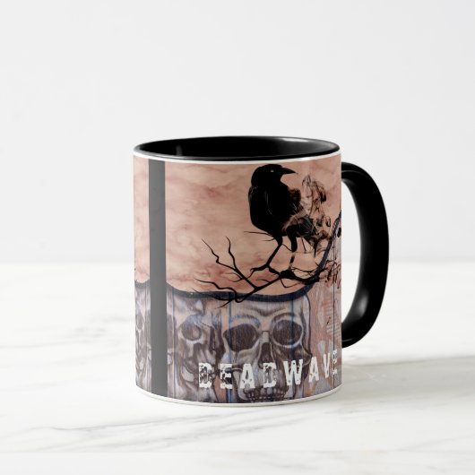 スカルとクロウの恐怖パーソナライズされた マグカップ (正面右)