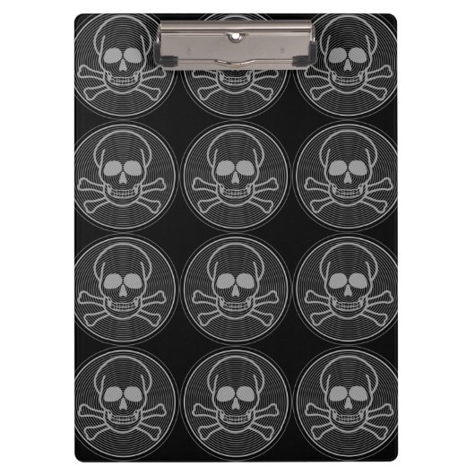 スカルとクロスボーンのエンブレム クリップボード (正面)