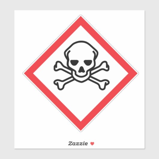 スカルとクロスボーンの危険度の記号ラベル シール (シート)