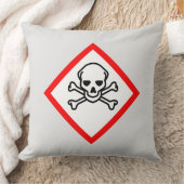 スカルとクロスボーンの危険度の記号 クッション (ブランケット)